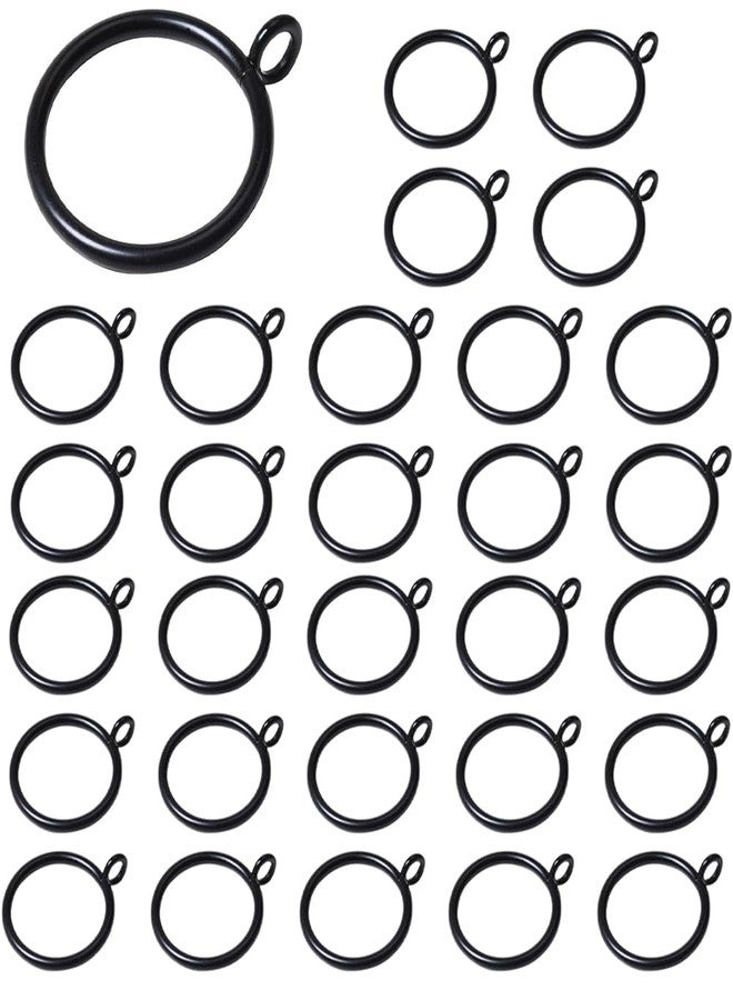 Quweiz 30 PCS Black Curtain Rings with Eyelets, 1.5 Inch Metal Eyelet Drapery Ring for Curtain Drapery Clips Hooks and Curtain Rods - Image 1